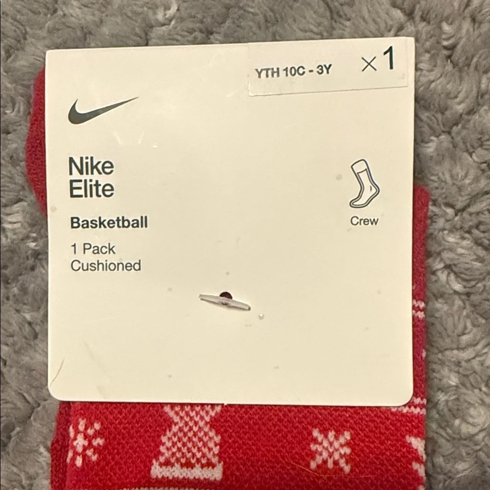 Nike Elite Christmas Basketball Crew Socks 10C-3Y (XS) Kids- 1 Pair